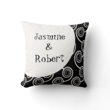 Black White Swirl Monogram Weddenschap Keepaspijp