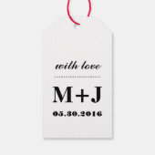 Black White Swirl Weddenschap Favor Dank je Label Cadeaulabel (Achterkant)