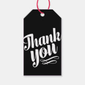 Black White Swirl Weddenschap Favor Dank je Label Cadeaulabel (Voorkant)