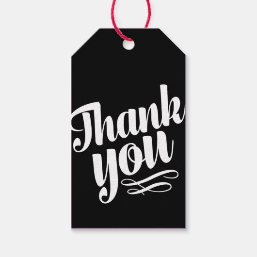 Black White Swirl Weddenschap Favor Dank je Label Cadeaulabel (Voorkant)