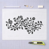 Black & White Swirly Floral Ornament Nice Simple Tissuepapier (Craft)