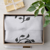 Black & White Swirly Floral Ornament Nice Simple Tissuepapier (Geschenk)