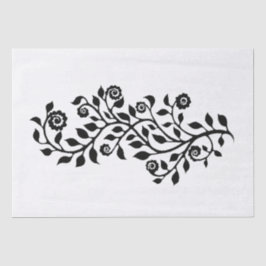 Black & White Swirly Floral Ornament Nice Simple Tissuepapier