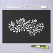 Black & White Swirly Floral Ornament Nice Simple Tissuepapier (Craft)