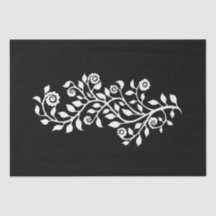 Black & White Swirly Floral Ornament Nice Simple