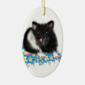 Black White Syrian Hamster gifts Keramisch Ornament (Rechts)