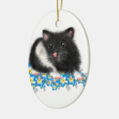 Black White Syrian Hamster gifts Keramisch Ornament (Links)