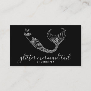 Black White Tail Mermaid Visitekaartje