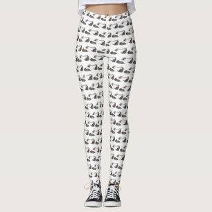 Black White Tap Oxford Dance Shoe Dancer Leggings