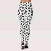 Black White Tennis Ball Racket Simple Classy Girl Leggings (Achterkant)