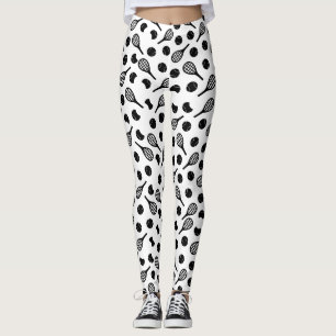Black White Tennis Ball Racket Simple Classy Girl Leggings