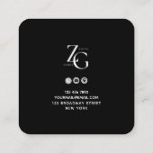 Black | White Texture Social Media QR Code Vierkante Visitekaartje (Achterkant)