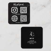 Black | White Texture Social Media QR Code