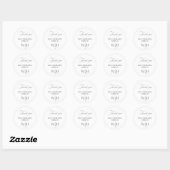 Black & White Thank You Wedding Favor Sticker (Vel)