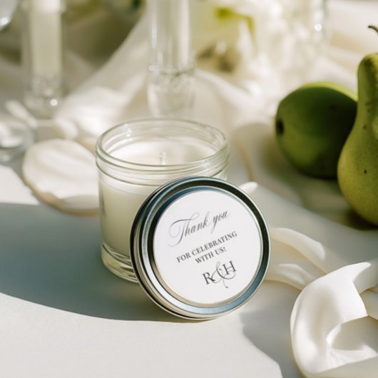 Black & White Thank You Wedding Favor Sticker