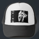 Black White The King Modern Elegant Pop Art Lion Trucker Pet<br><div class="desc">Black White The King Modern Elegant Pop Art Lion Head Sjabloon Baseball Trucker Hat.</div>