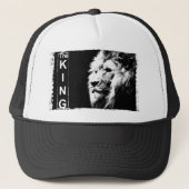 Black White The King Modern Elegant Pop Art Lion Trucker Pet (Voorkant)