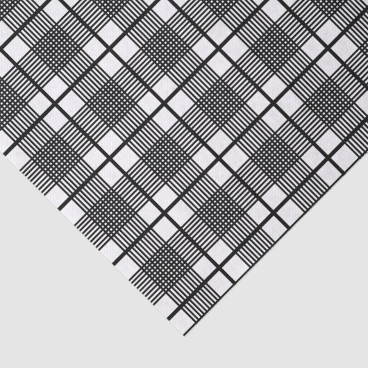 Black White Thin Glen Pset Pattern Tissuepapier (Detail)