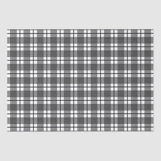 Black White Thin Glen Pset Pattern Tissuepapier (Voorkant)