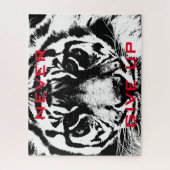 Black & White Tiger Eye geeft nooit Motivatie op Legpuzzel (Verticaal)