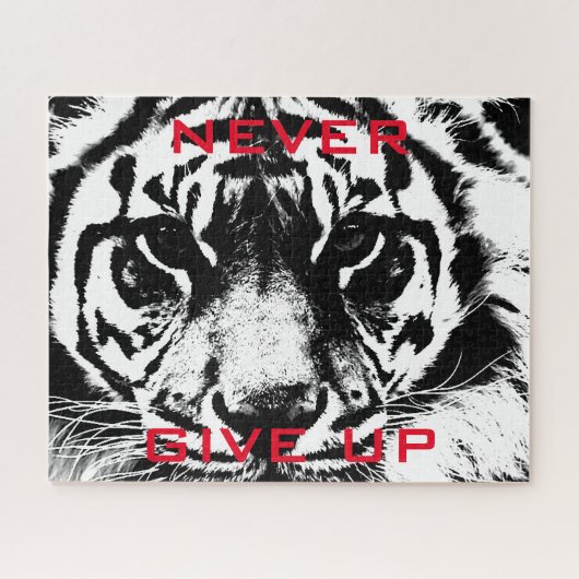 Black & White Tiger Eye geeft nooit Motivatie op Legpuzzel (Horizontaal)