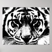 Black White Tiger Eyes Poster Print (Voorkant)