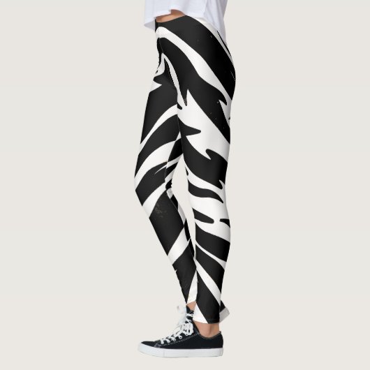 Black White Tiger Leggings - Animal Print Yoga Pan (Links)