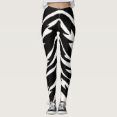 Black White Tiger Leggings - Animal Print Yoga Pan (Voorkant)