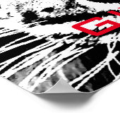 Black & White Tiger Never Give Up Motivational Poster (Hoek)