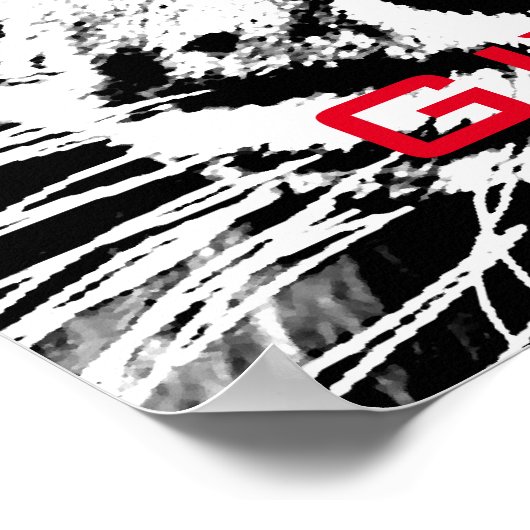 Black & White Tiger Never Give Up Motivational Poster (Hoek)