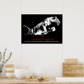 Black White Tiger Pop Art Trust Quote Poster (Keuken)