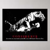 Black White Tiger Pop Art Trust Quote Poster (Voorkant)