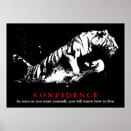 Black White Tiger Pop Art Trust Quote Poster