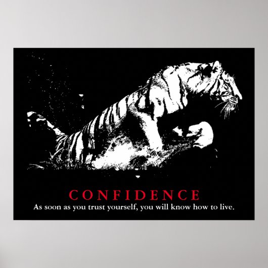 Black White Tiger Pop Art Trust Quote Poster (Voorkant)