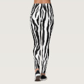 Black White Tiger Stripes Animal Print Pattern Leggings (Achterkant)