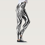 Black White Tiger Stripes Animal Print Pattern Leggings<br><div class="desc">Dit dierlijk afdrukontwerp heeft een patroon van zwarte tijgerstrepen op een witte achtergrond.</div>