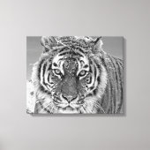 Black White Tiger Winter Photo Snow Mountain Canvas Afdruk (Voorkant)
