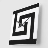 Black White Timeless Greek Key Modern Vierkante Klok (Hoek)