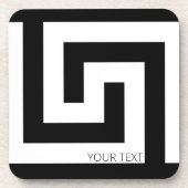 Black White Timeless Modern Greek Key Bier Onderzetter (Voorkant)