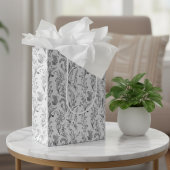 Black White Toile Elegant Floral Medium Cadeauzakje