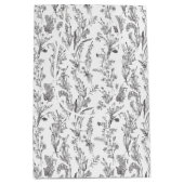 Black White Toile Elegant Floral Medium Cadeauzakje (Voorkant)
