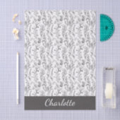 Black White Toile Floral Custom Name Tissuepapier (Craft)