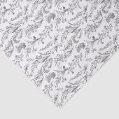 Black White Toile Floral Elegant Chic Tissuepapier (Detail)