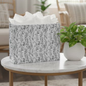 Black White Toile Floral Elegant Groot Cadeauzakje