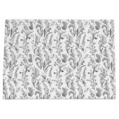 Black White Toile Floral Elegant Groot Cadeauzakje (Voorkant)