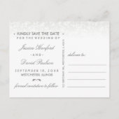 Black White & Touch of Gold Art Deco Bewaar de dat Aankondigingskaart (Achterkant)