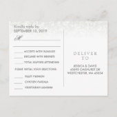 Black White & Touch of Gold RSVP Maaltijdselecties Uitnodiging Briefkaart (Achterkant)