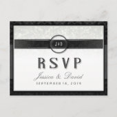 Black White & Touch of Gold RSVP Maaltijdselecties Uitnodiging Briefkaart (Voorkant)