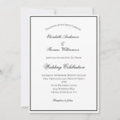 Black White Traditional Classic Formal Wedding Kaart (Voorkant)