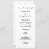 Black White Traditional Classic Wedding Program Menu (Voorkant / Achterkant)